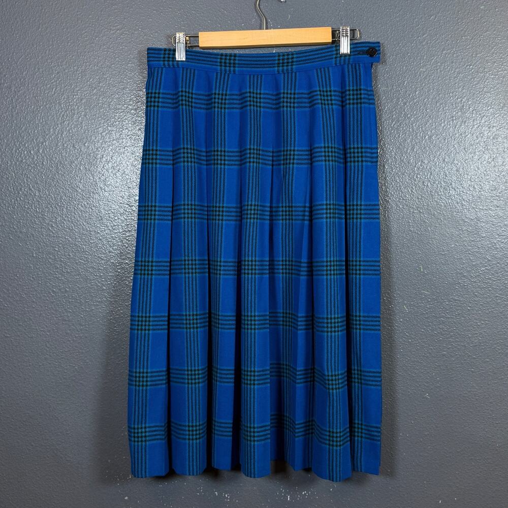 Pendleton 16 women’s blue/black vintage wool flannel skirt dress
